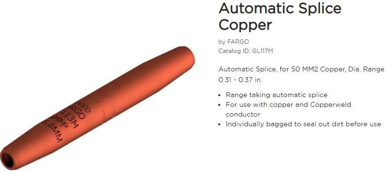Cu Splice metric 50MM 2